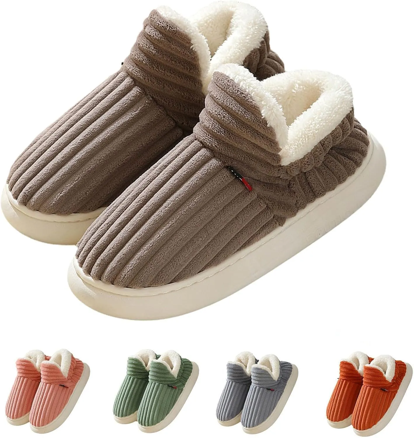 Pluffi Slipper Booties Women Men Cloud Slippers Fluffy Slippers for Women Warm Thick Sole Anti-Skid House Shoes