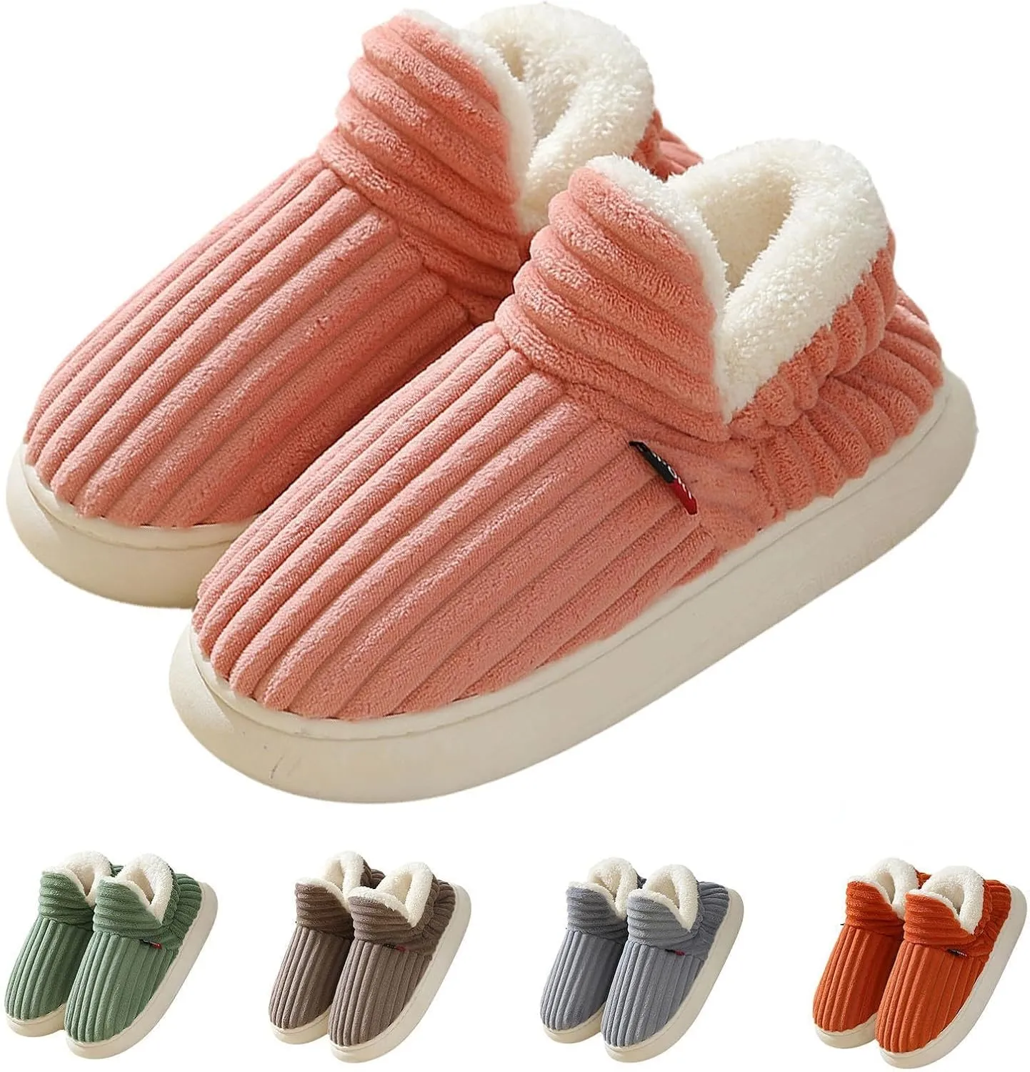 Pluffi Slipper Booties Women Men Cloud Slippers Fluffy Slippers for Women Warm Thick Sole Anti-Skid House Shoes