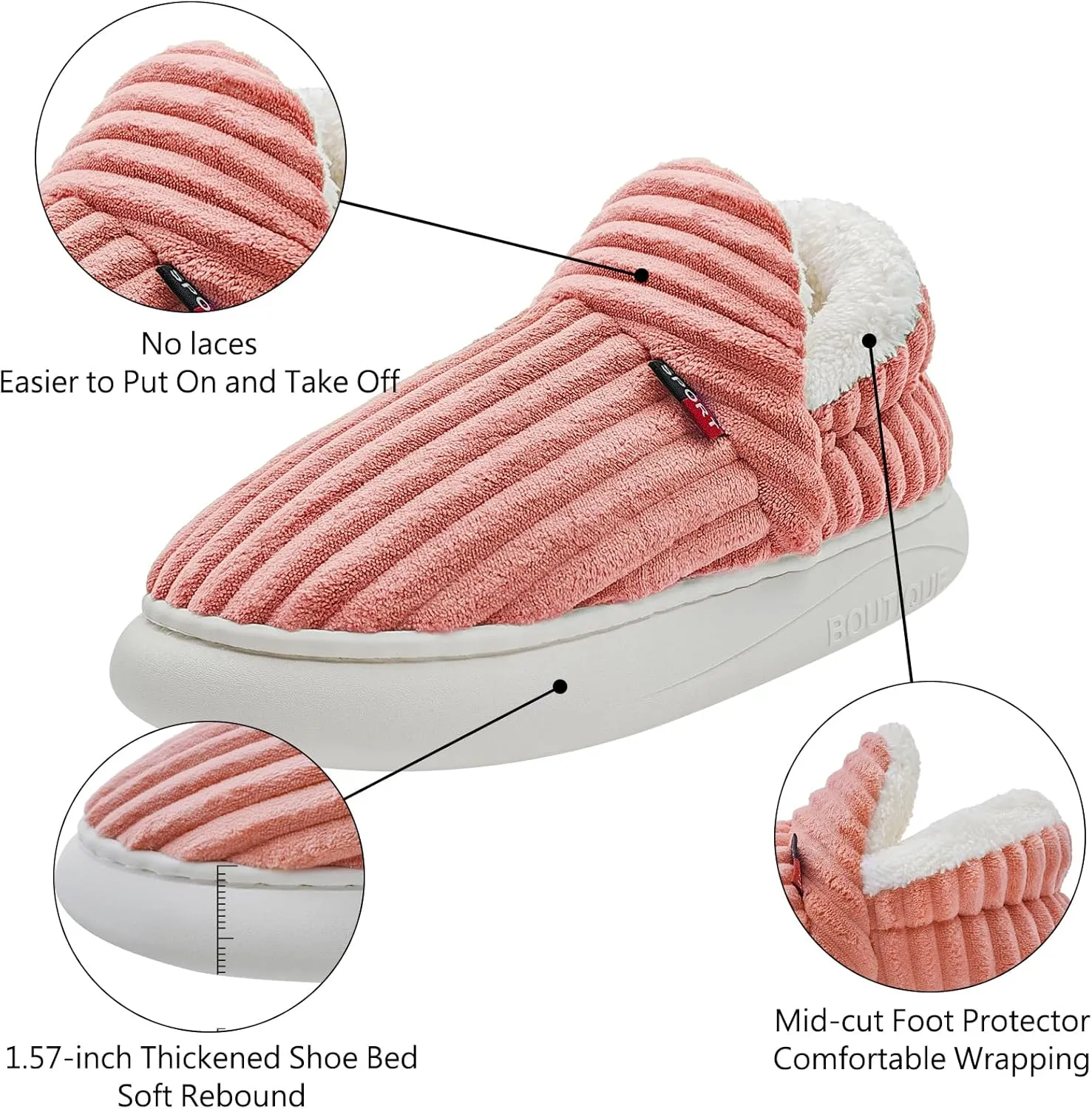 Pluffi Slipper Booties Women Men Cloud Slippers Fluffy Slippers for Women Warm Thick Sole Anti-Skid House Shoes