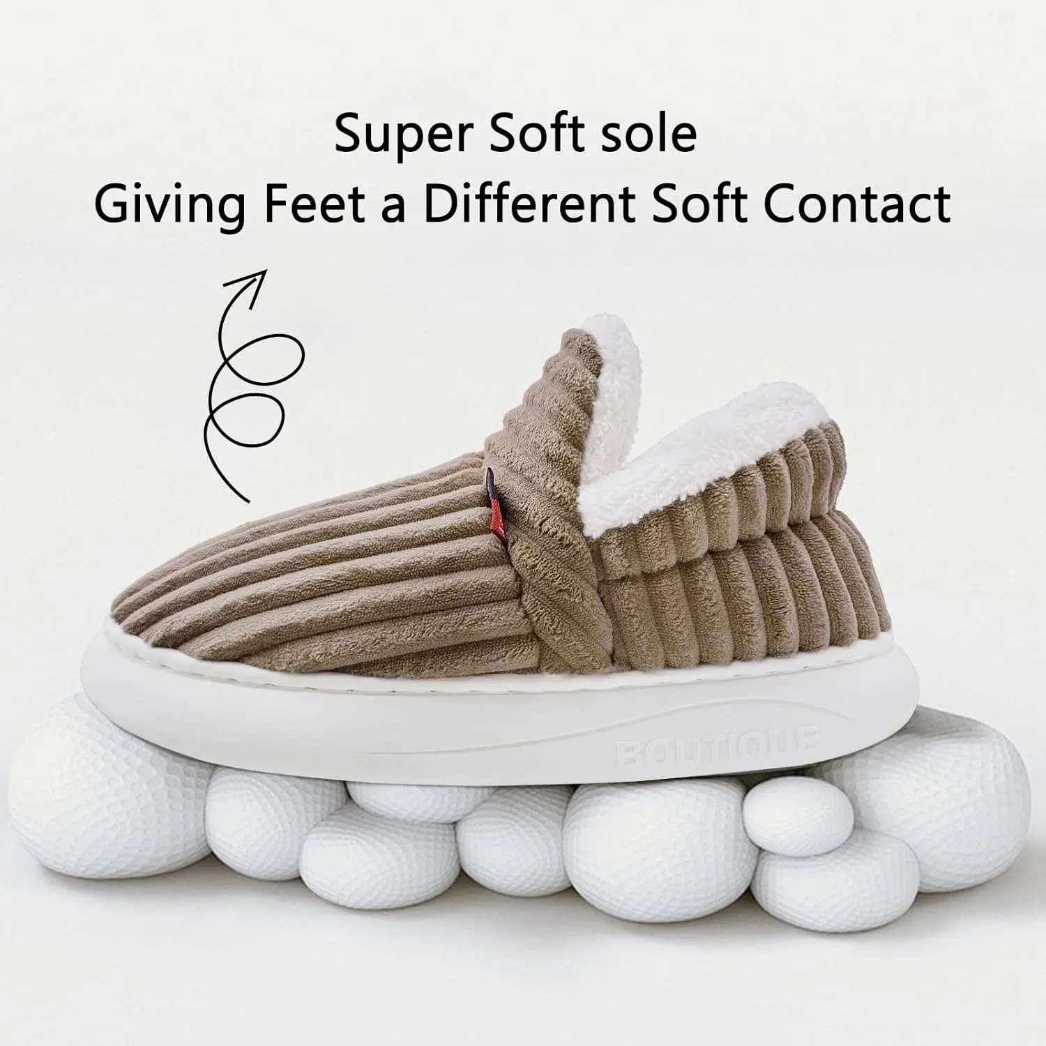 Pluffi Slipper Booties Women Men Cloud Slippers Fluffy Slippers for Women Warm Thick Sole Anti-Skid House Shoes