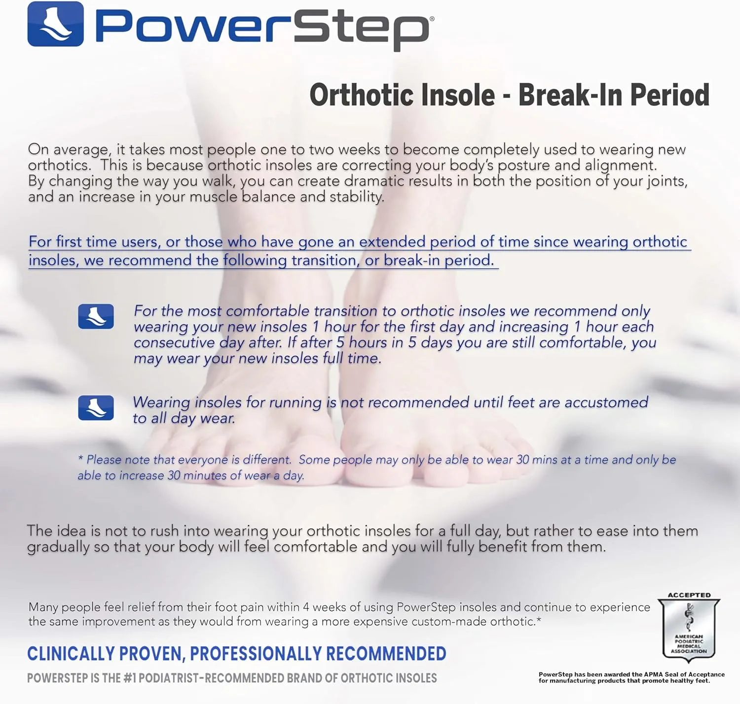 PowerStep Pinnacle Insoles - Orthotics for Plantar Fasciitis Relief – Made in USA Orthotic Insoles for Arch Support with Moderate Pronation - #1 Podiatrist Recommended (M 8-8.5 W 10-10.5)