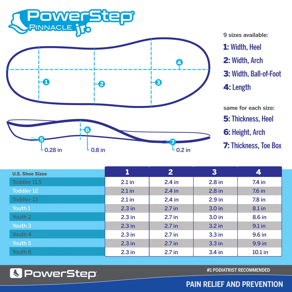 PowerStep Pinnacle Junior Insoles