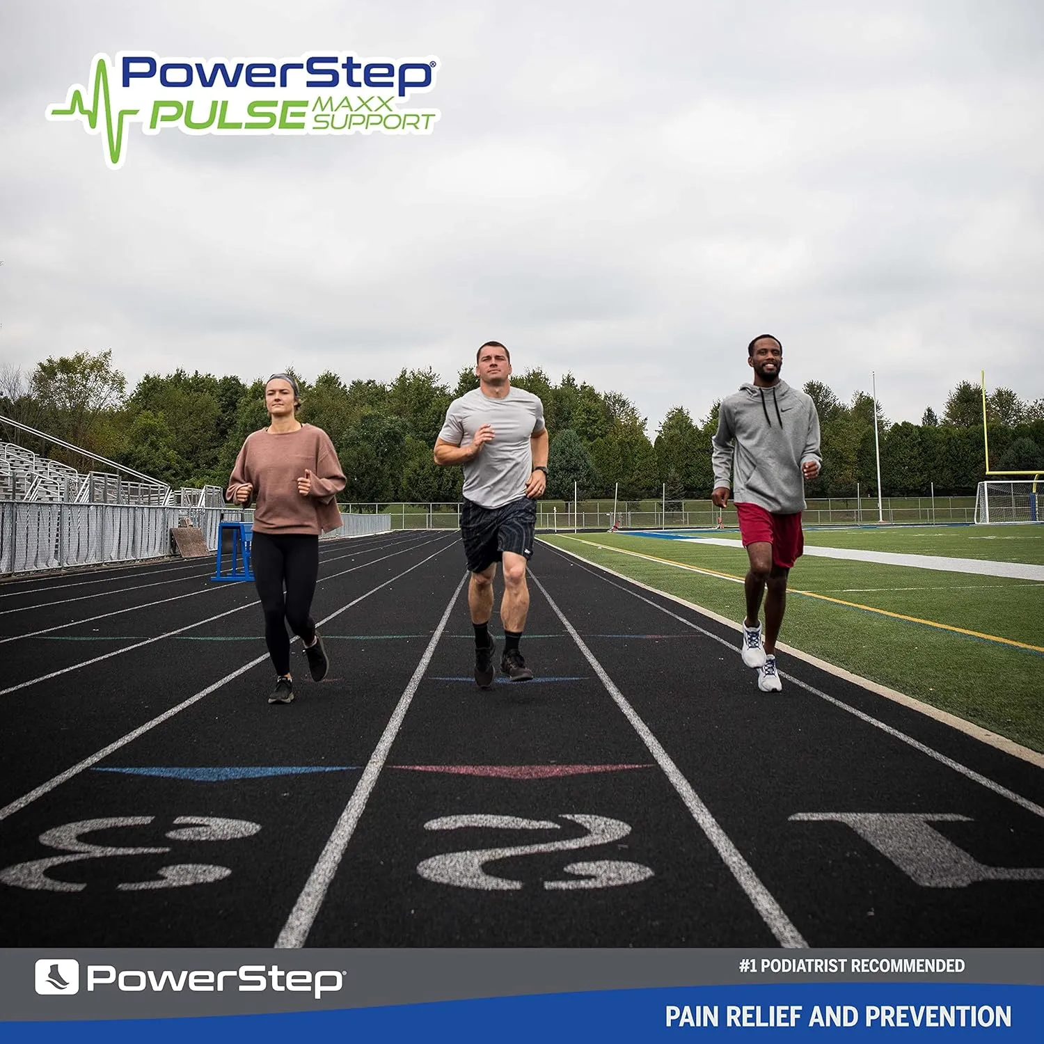 PowerStep Pulse Maxx Running Insoles - Overpronation Corrective Orthotic Inserts for Running Shoes - Maximum Ankle, Foot Pain Relief & Arch Support Insoles - Made in The USA (M 10-10.5, F 12)