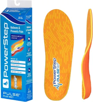 PowerStep Pulse Plus Ball of Foot Pain Relief Shoe Insoles - Running Shoe Orthotics for Metatarsal Foot Pain, and Morton's Neuroma Relief - Made in The USA (M 14-15)