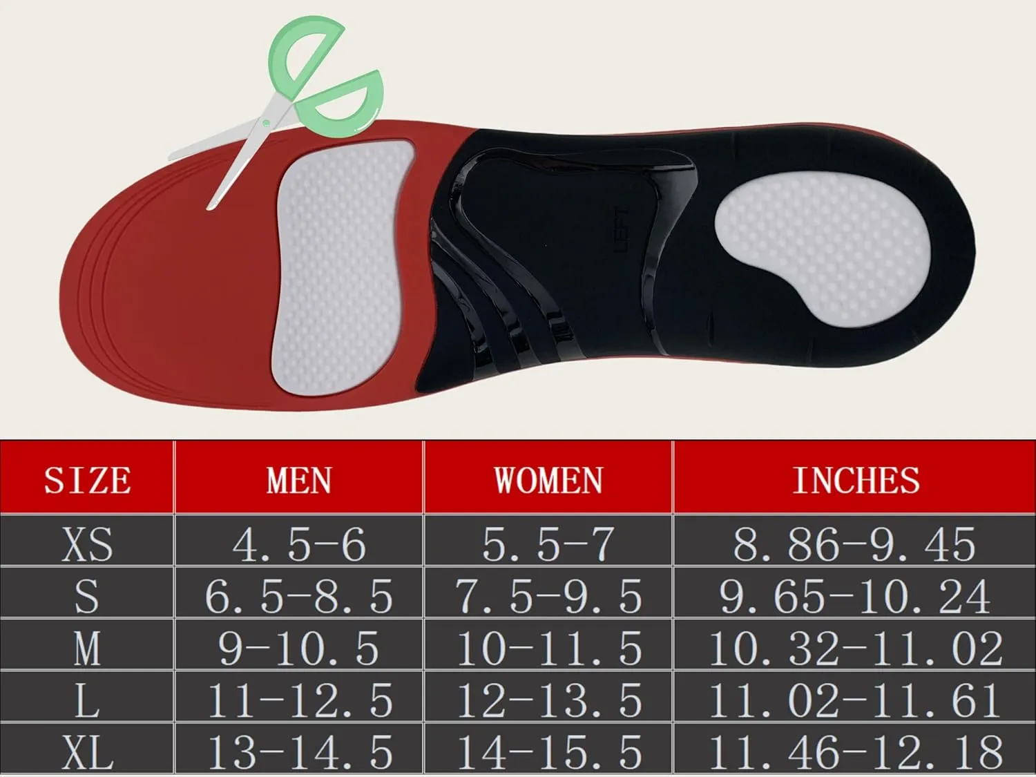 Premium Arch Support Insoles for Men and Women - Orthotic Shoe Inserts with Enhanced Comfort, Firm Arch Support, and Cushioned Heel for Long-Term Wear (Black, M(Men 9-10.5/Women 10-11.5))