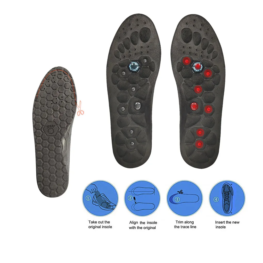 Premium Magnetic Therapy Insoles for Weight Loss and Arch Support - Comfortable Acupressure Shoe Pads for Men & Women, Soft Rubber Massage Foot Care