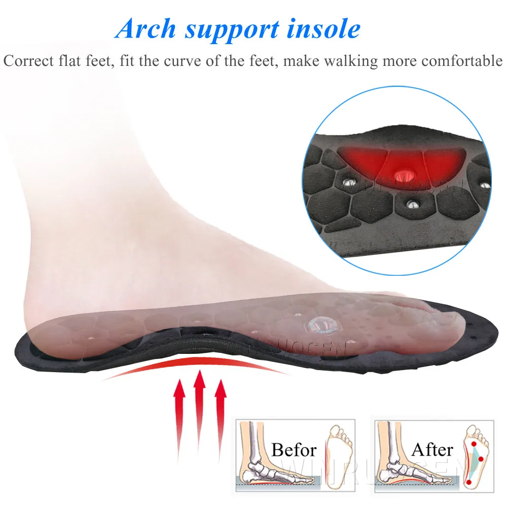 Premium Magnetic Therapy Insoles for Weight Loss and Arch Support - Comfortable Acupressure Shoe Pads for Men & Women, Soft Rubber Massage Foot Care