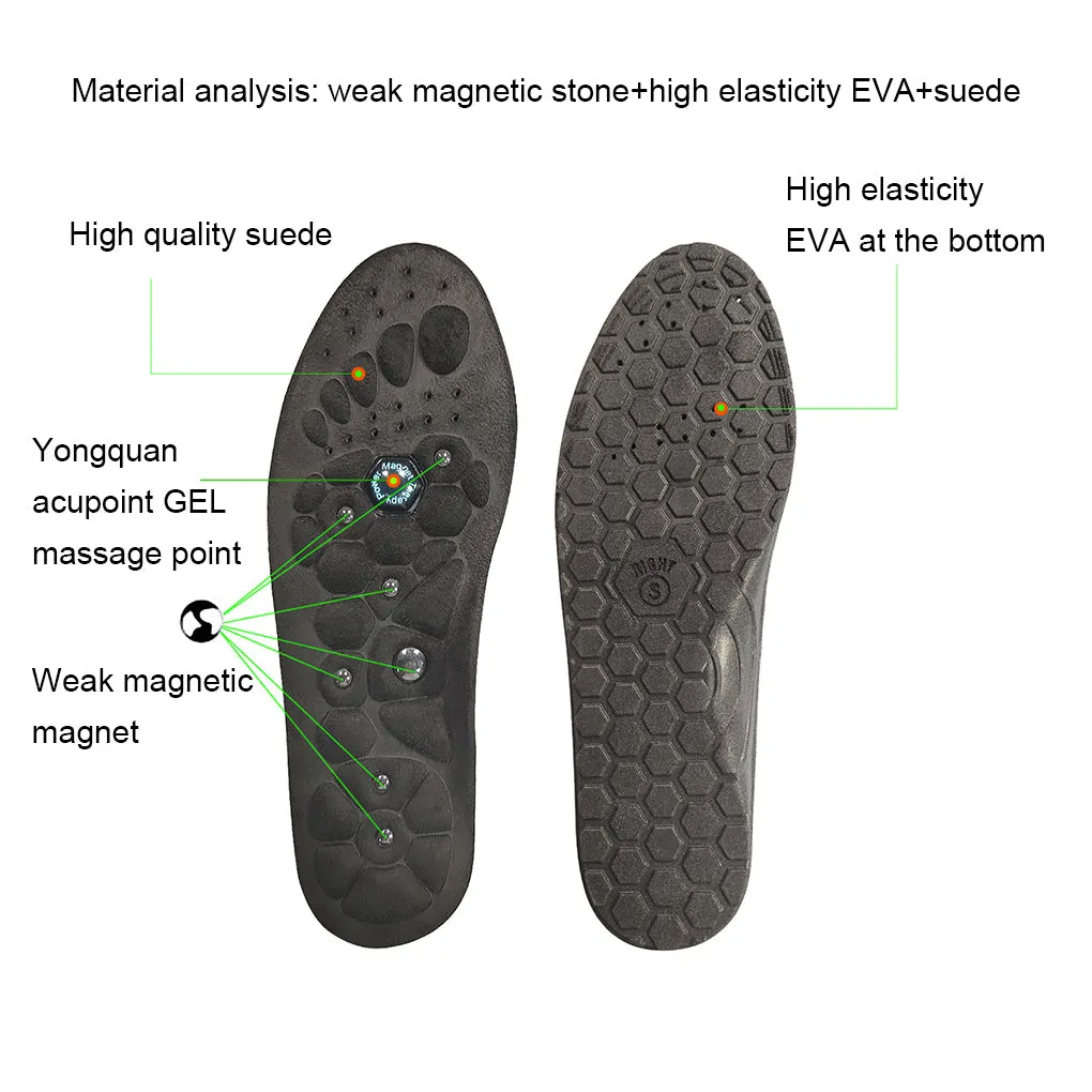 Premium Magnetic Therapy Insoles for Weight Loss and Arch Support - Comfortable Acupressure Shoe Pads for Men & Women, Soft Rubber Massage Foot Care