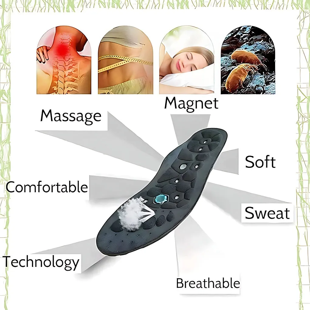 Premium Magnetic Therapy Insoles for Weight Loss and Arch Support - Comfortable Acupressure Shoe Pads for Men & Women, Soft Rubber Massage Foot Care