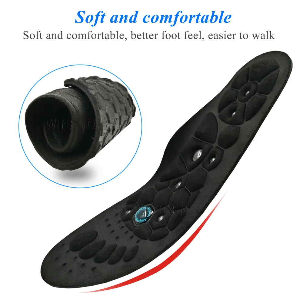Premium Magnetic Therapy Insoles for Weight Loss and Arch Support - Comfortable Acupressure Shoe Pads for Men & Women, Soft Rubber Massage Foot Care