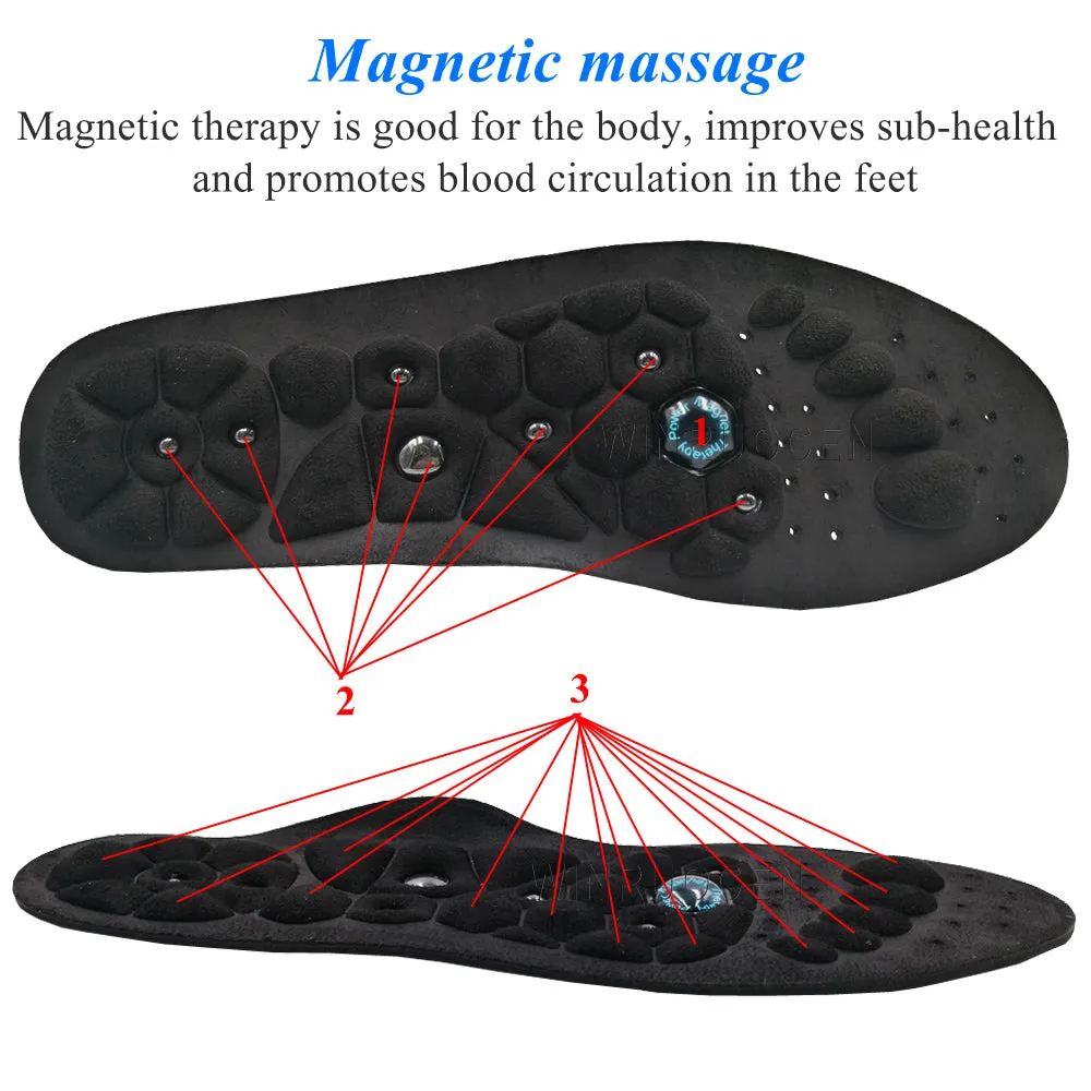 Premium Magnetic Therapy Insoles for Weight Loss and Arch Support - Comfortable Acupressure Shoe Pads for Men & Women, Soft Rubber Massage Foot Care