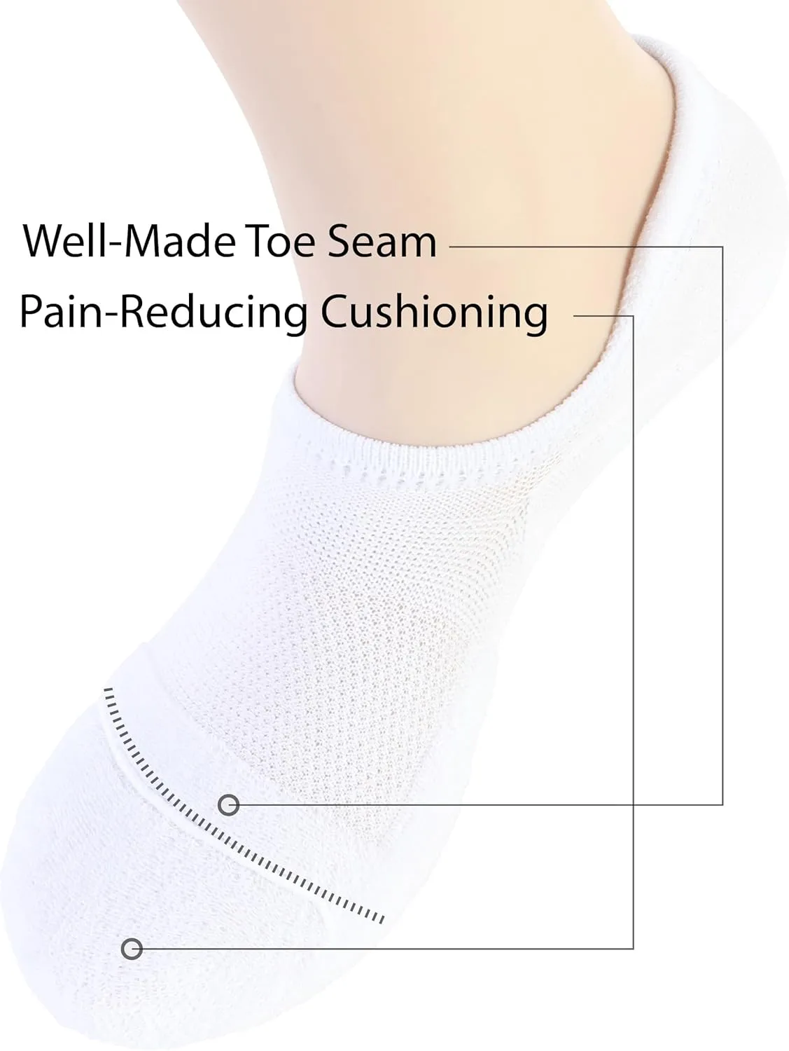 Pro Mountain Wide Toe Box No Show Running Socks For Health Unisex Arch Support Athletic Workout Heel Tab 6 Pack Size S to L