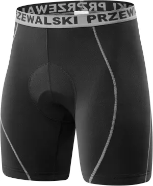 Przewalski Mens Cycling Underwear Shorts 4D Padded Bike Undershorts Bicycle MTB Liner Shorts with Silicone Leg Grippers