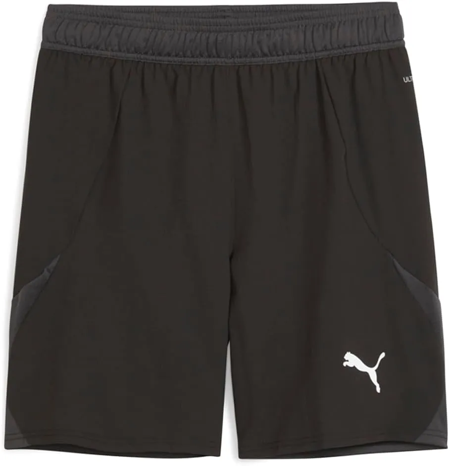 PUMA - Mens Teamfinal Shorts, Color Black/White/Flat Dark Gray, Size: X-Large