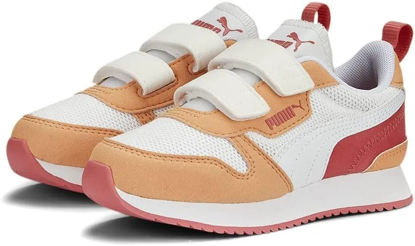 PUMA R78 V PS (Little Kid) Puma White/Puma White/Orange Peach 3.5 Little Kid M