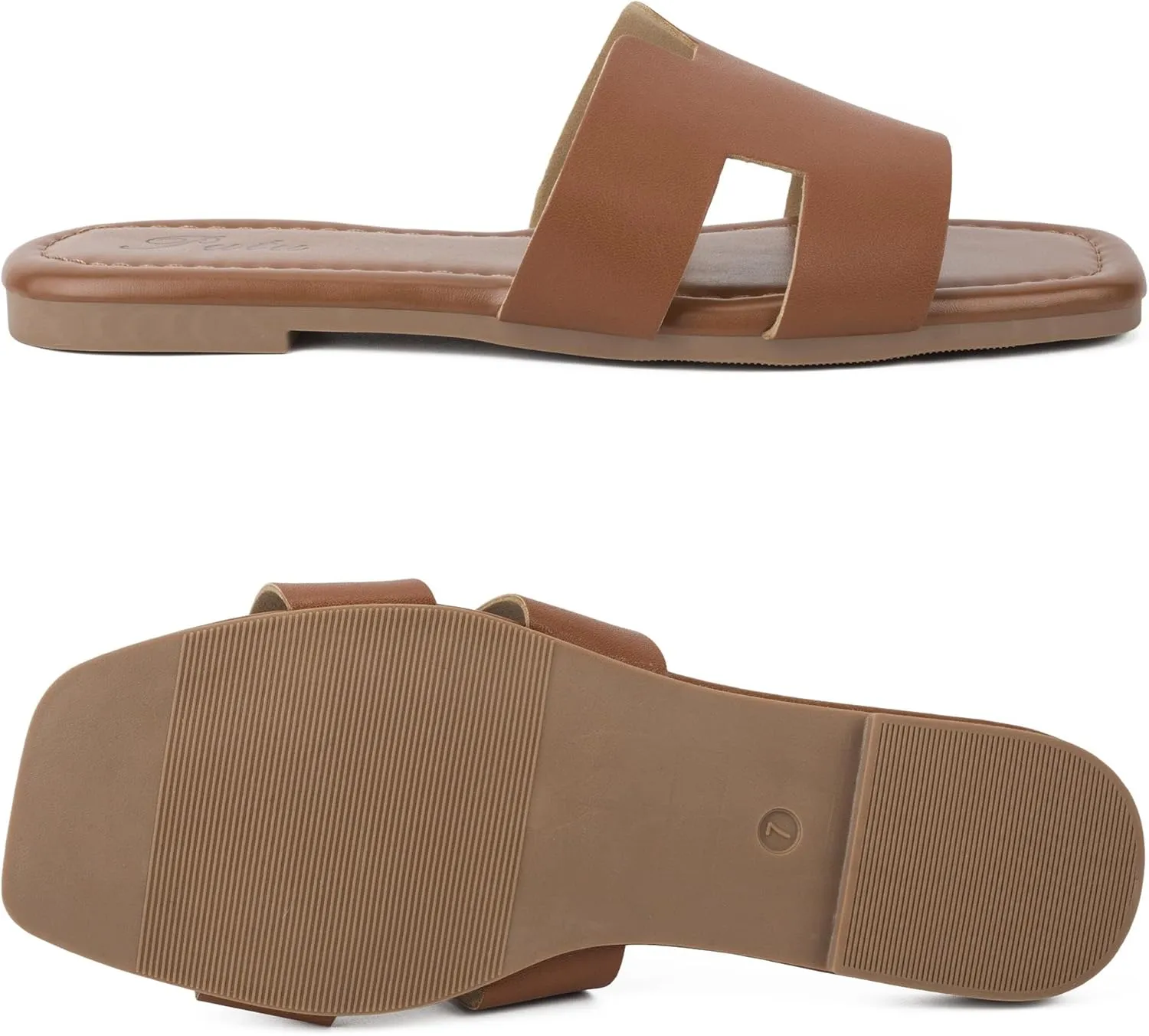 Putu Women's Flat Sandals Summer Sandals Cute Slide Sandals