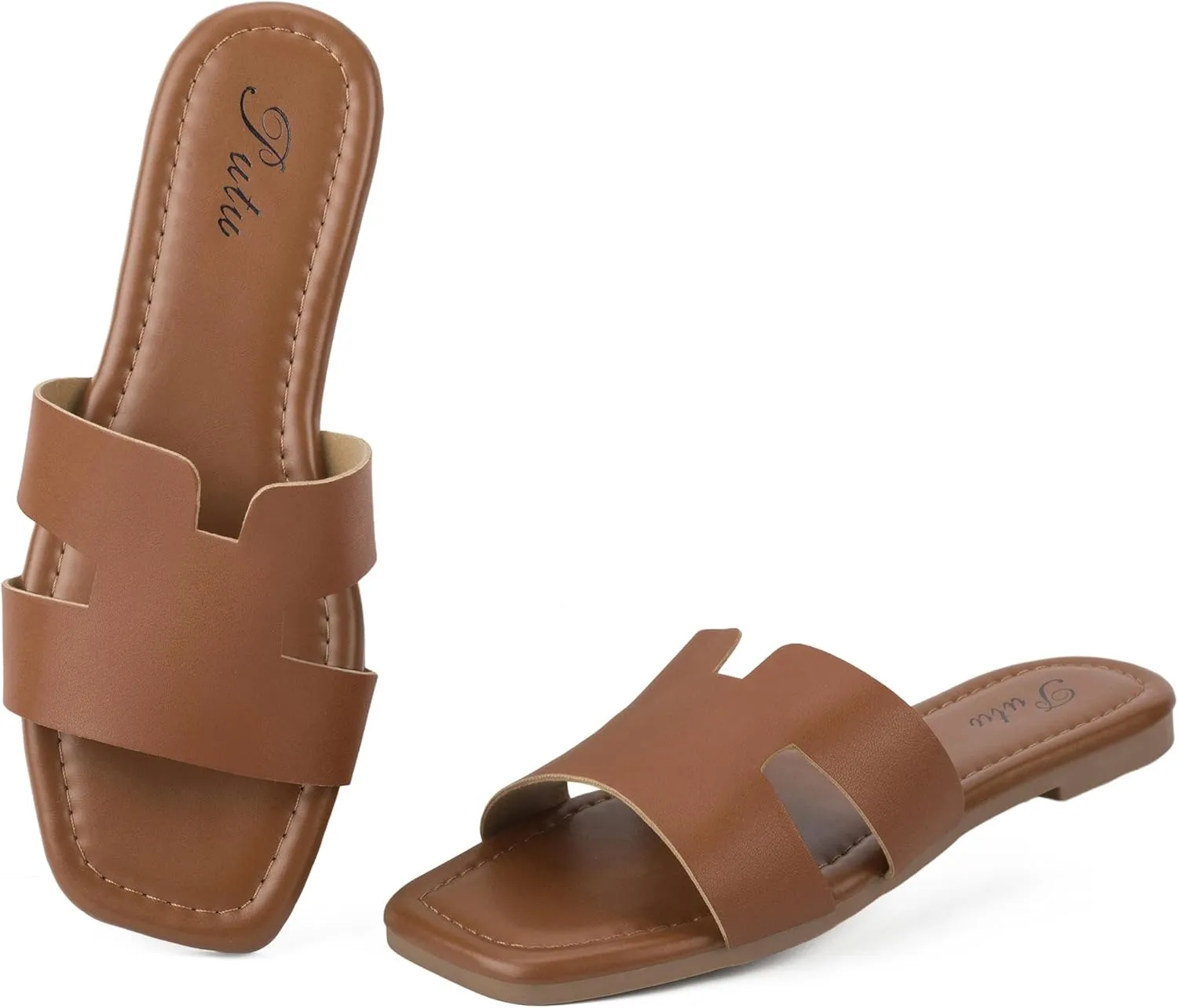 Putu Women's Flat Sandals Summer Sandals Cute Slide Sandals