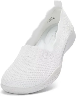 Puxowe Women's Casual Slip on Walking Shoes-Lightweight Knit Loafer