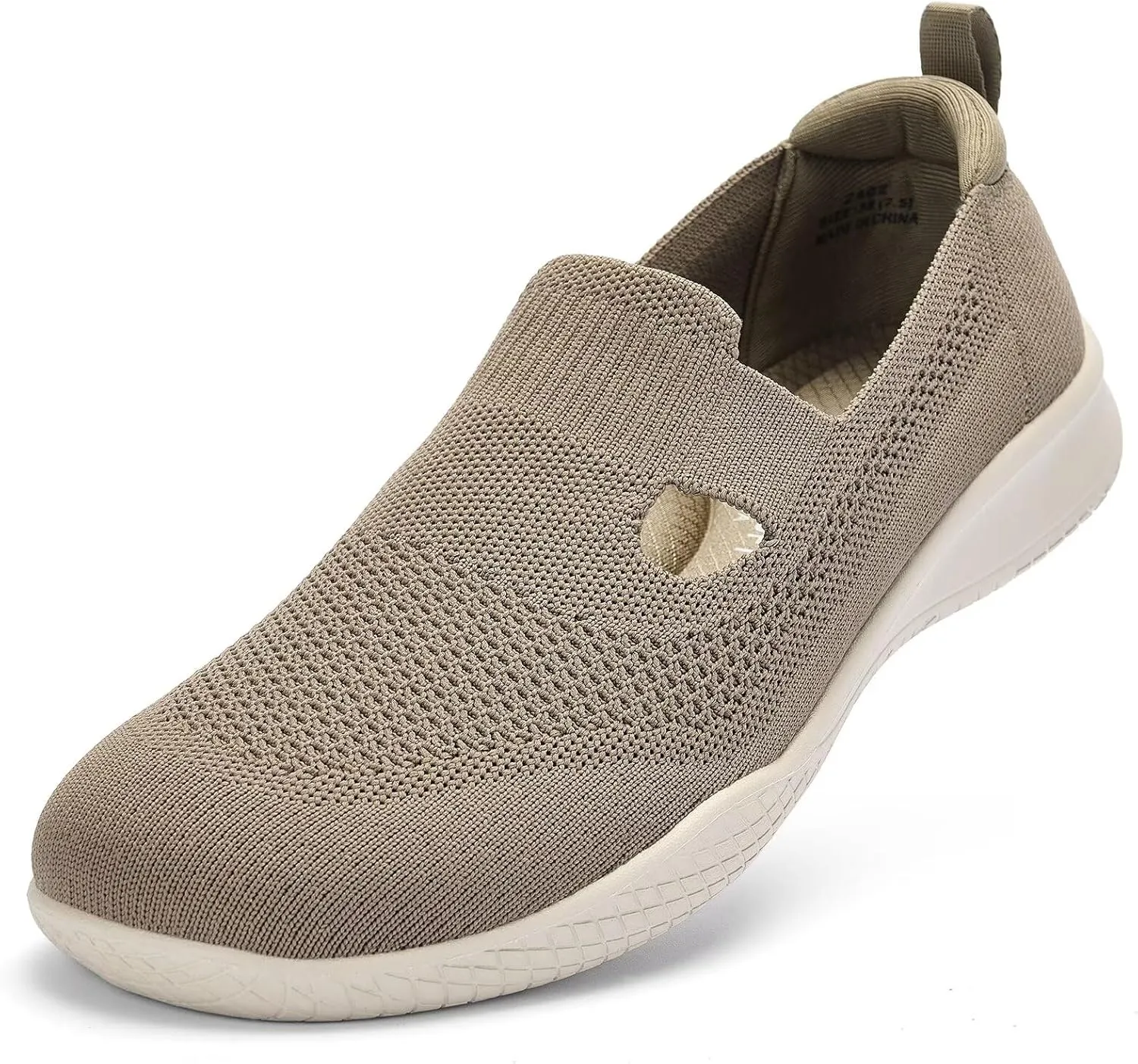Puxowe Women's Slip on Walking Shoes-Lightweight Knit Loafer Sneaker