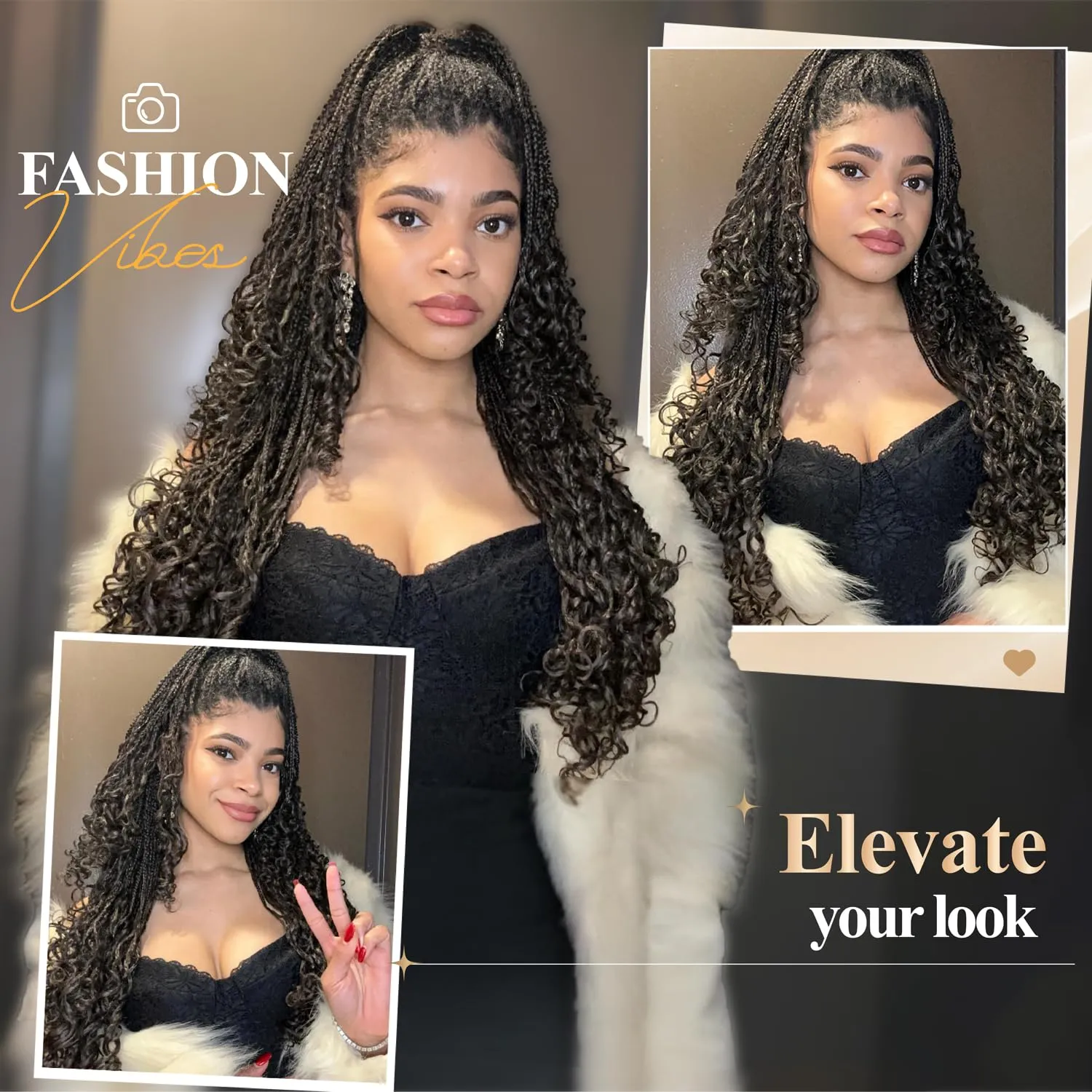 Quick Wig Lace Front Braided Wig with Baby Hair 13X5 Lace Front Braids Wig for Black Women Goddess Twist Braid Wigs 24 Inch Synthetic Double Lace Frontal Braids Wig 1B