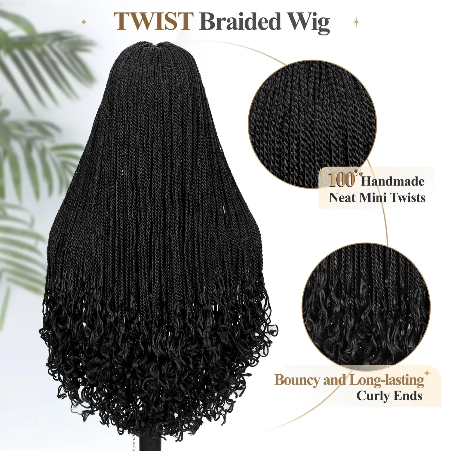 Quick Wig Lace Front Braided Wig with Baby Hair 13X5 Lace Front Braids Wig for Black Women Goddess Twist Braid Wigs 24 Inch Synthetic Double Lace Frontal Braids Wig 1B