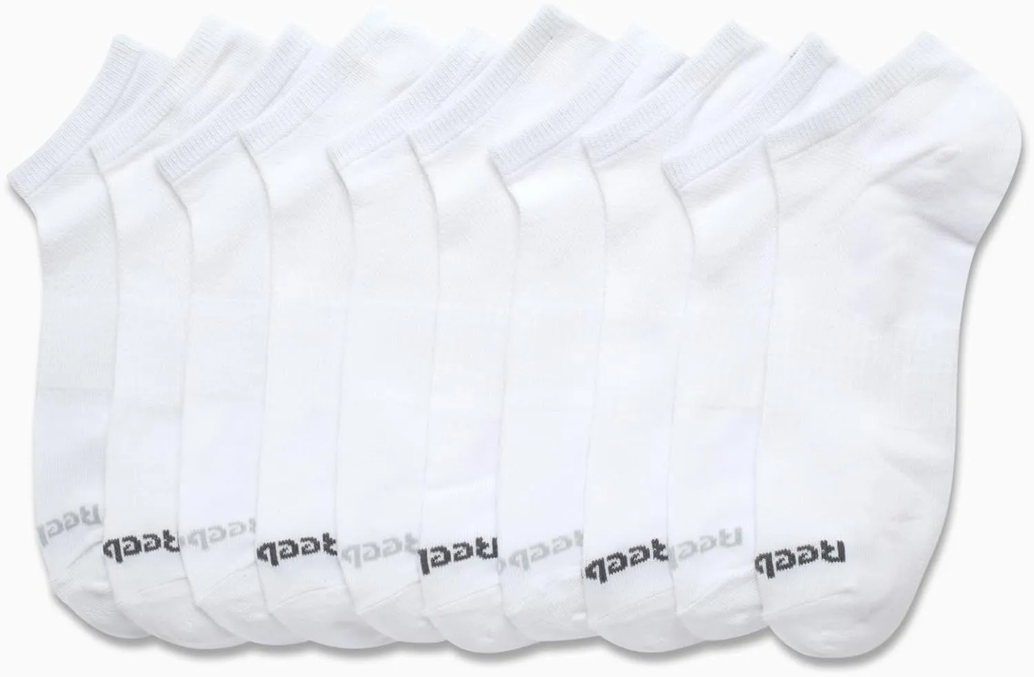 Reebok Men's Low Cut Socks - 10 Pack Stretch Performance Basic No Show Socks - Flat Athletic Socks for Men (Shoe Size 6-12.5)