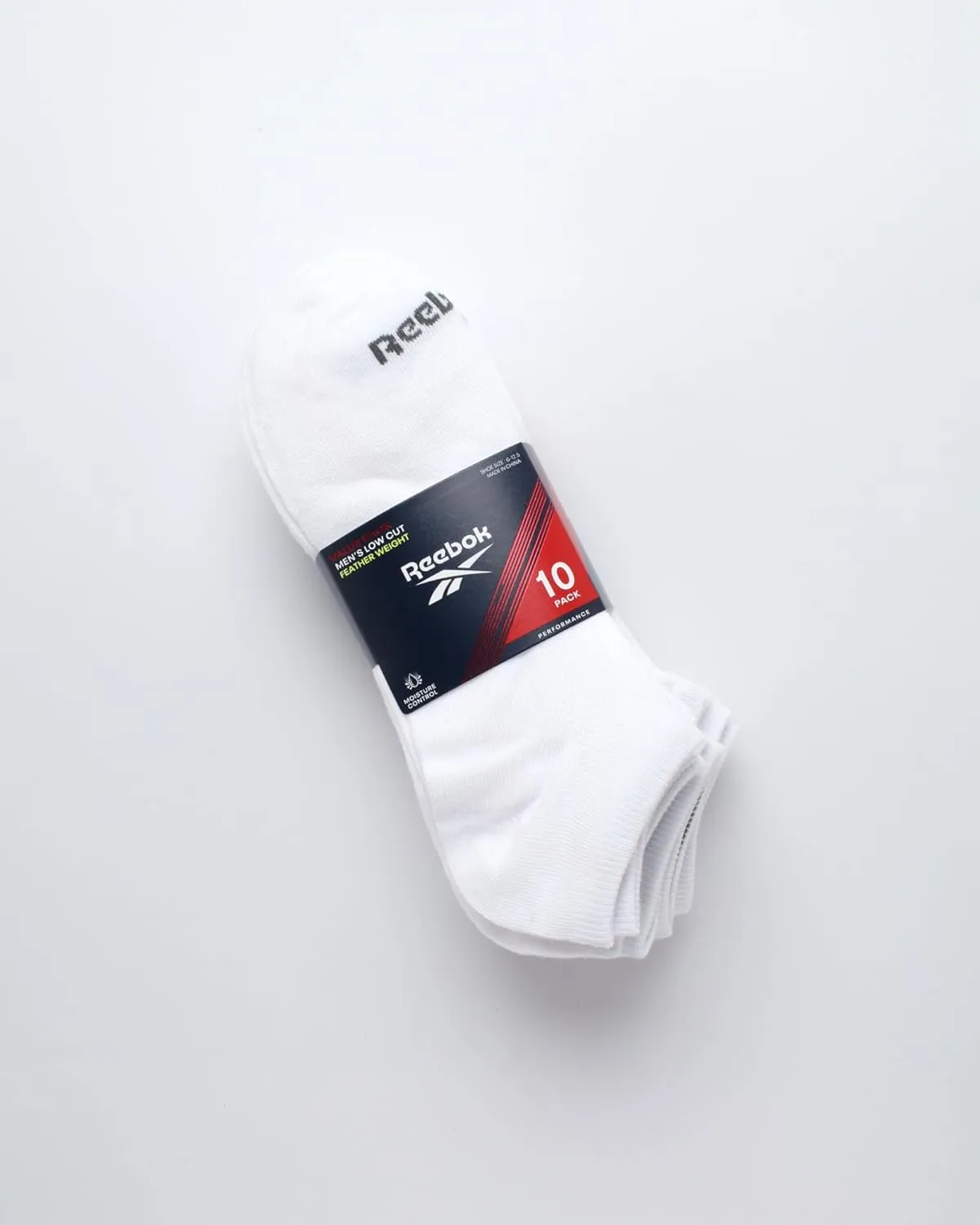 Reebok Men's Low Cut Socks - 10 Pack Stretch Performance Basic No Show Socks - Flat Athletic Socks for Men (Shoe Size 6-12.5)