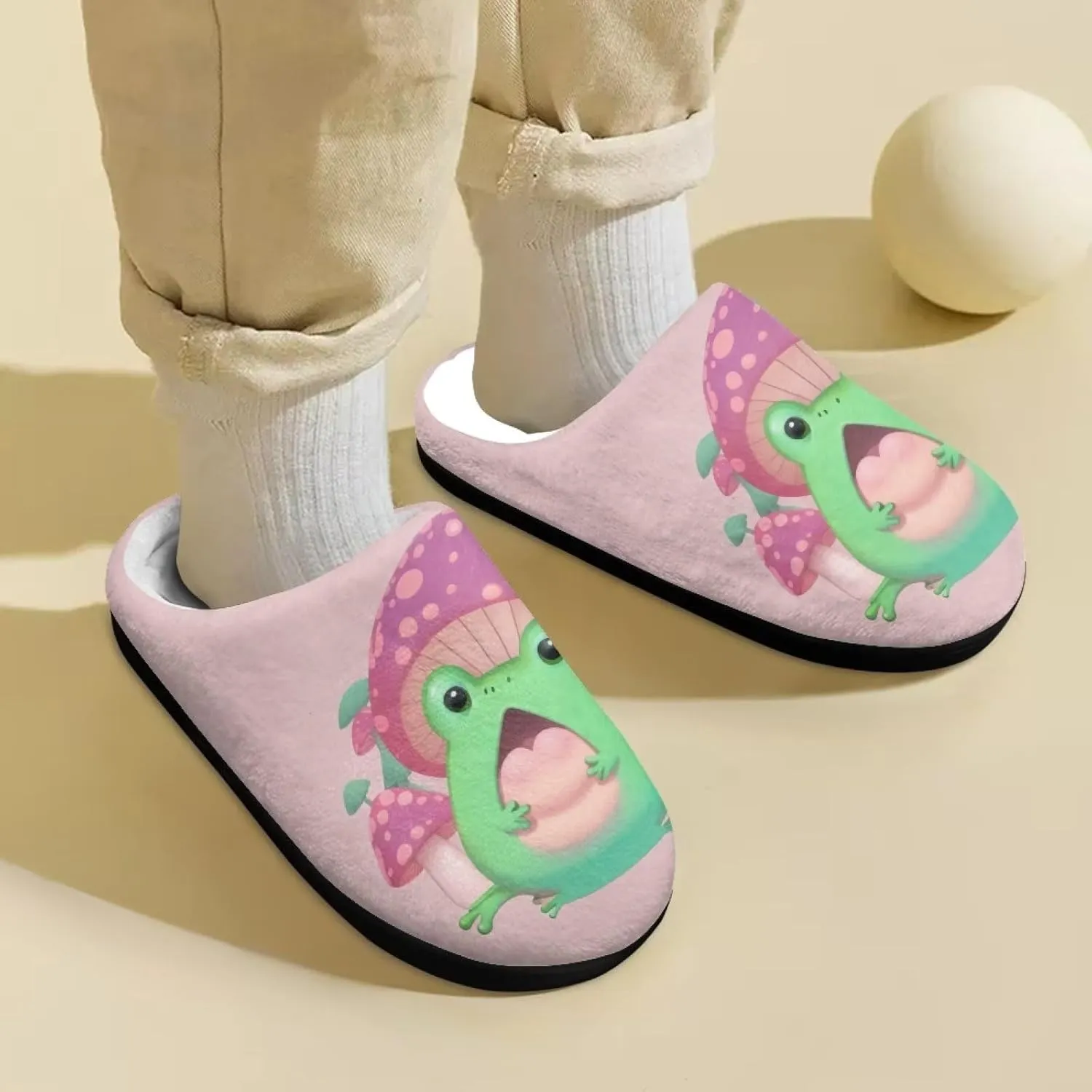 Renewold Boys Girls House Slipper Kids Warm Plush Winter Cotton Slippers Slip On Nonslip Indoor Slippers Shoes