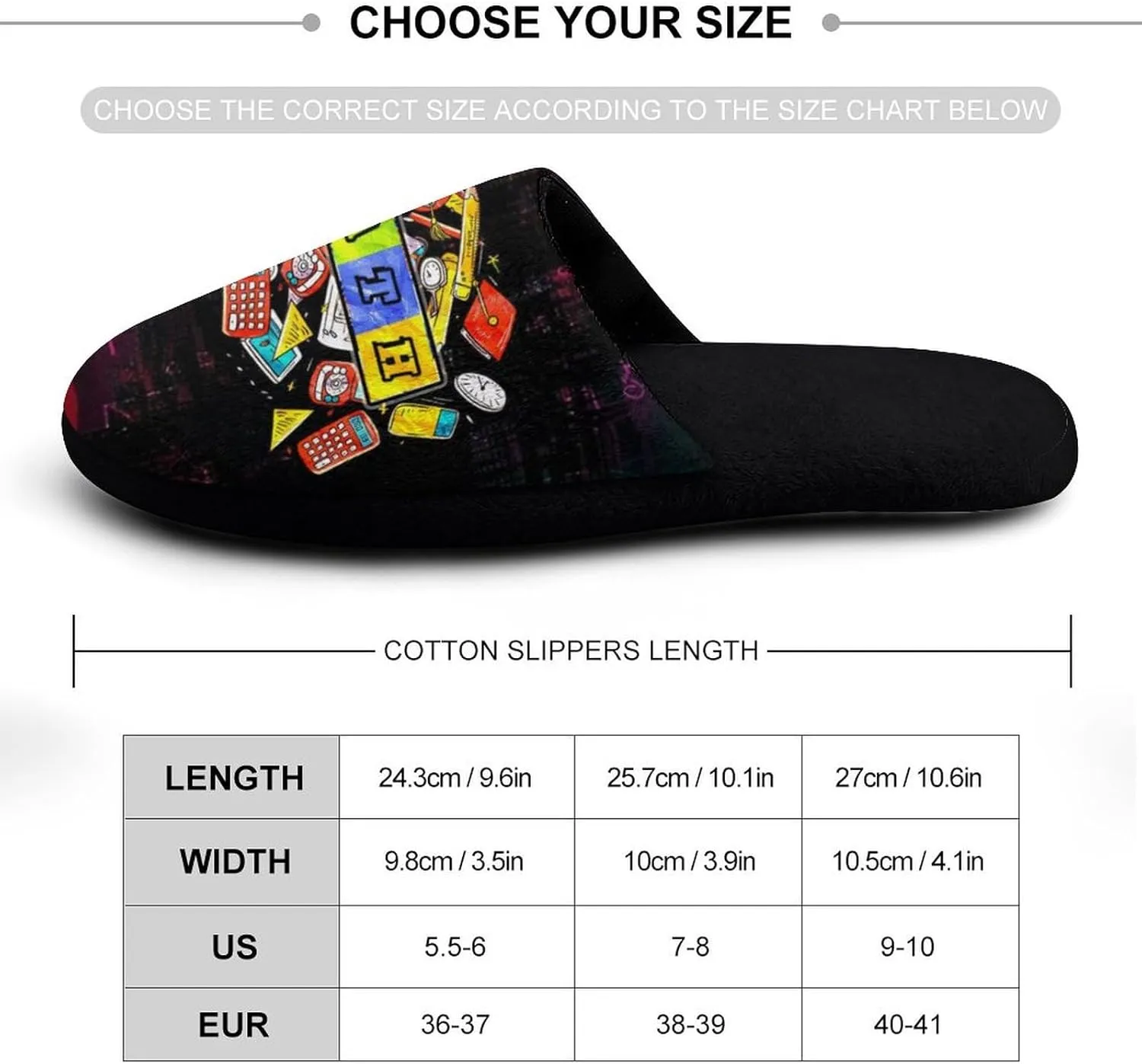Retro Texture Math Teacher Women's Slipper Non Slip Comfortable Winter Warm Home House Shoes