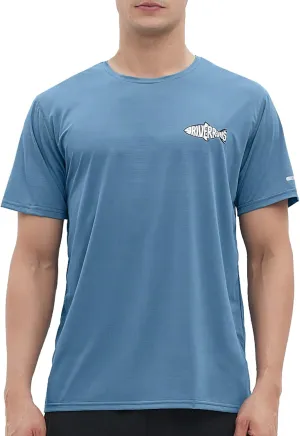 Riverruns UPF 50  UV Sun Protection Fishing Shirt Breathable Quick Dry Swim Shirt Rash Guard Water Beach T-Shirt for Men