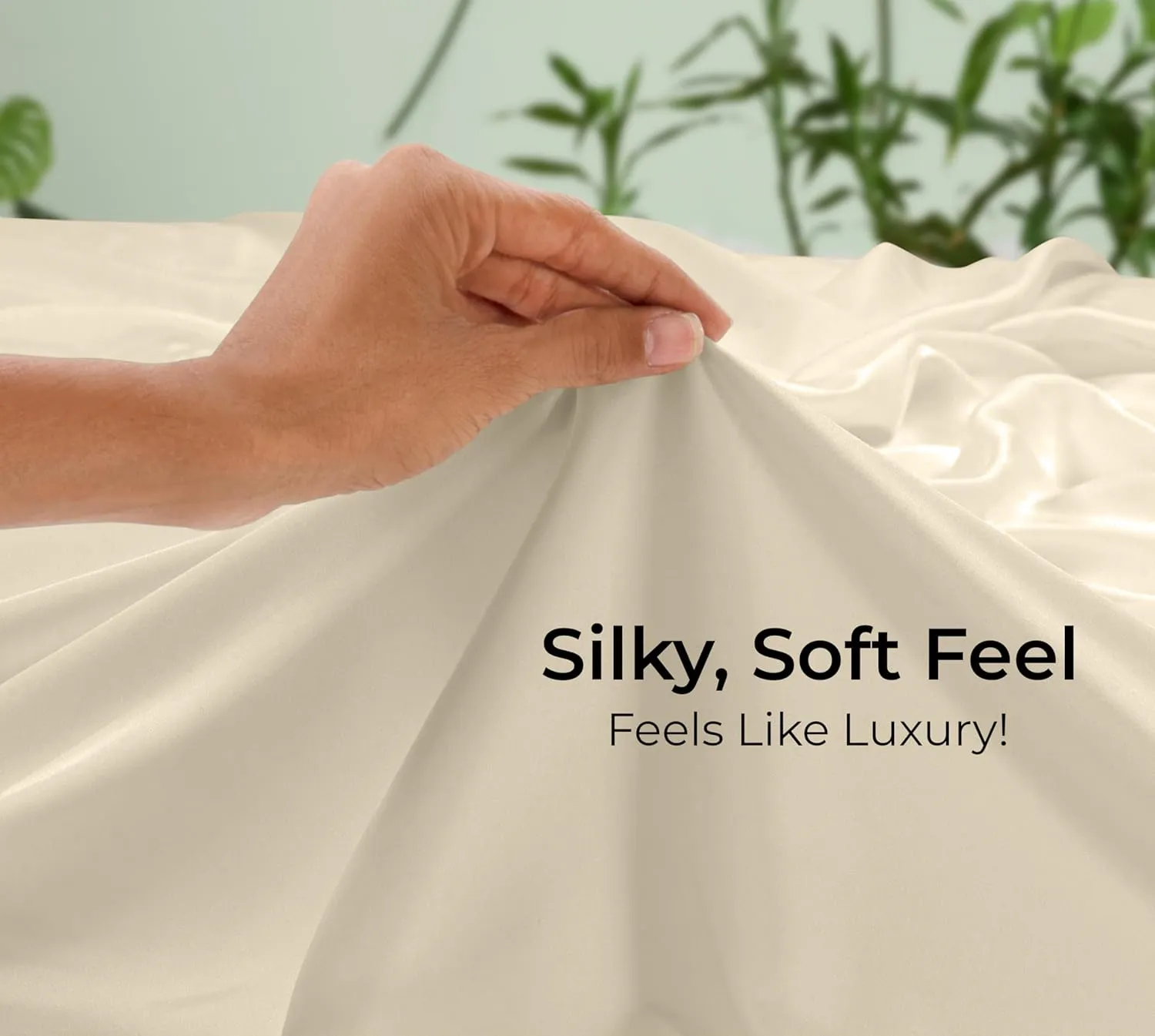 Royale Linens Bamboo Viscose Twin Flat Sheets Only - Cooling Sheets - Organic Viscose Derived from Bamboo - Twin Size Flat Sheet Only - Top Sheet - Breathable & Silky Bedding (Sand)