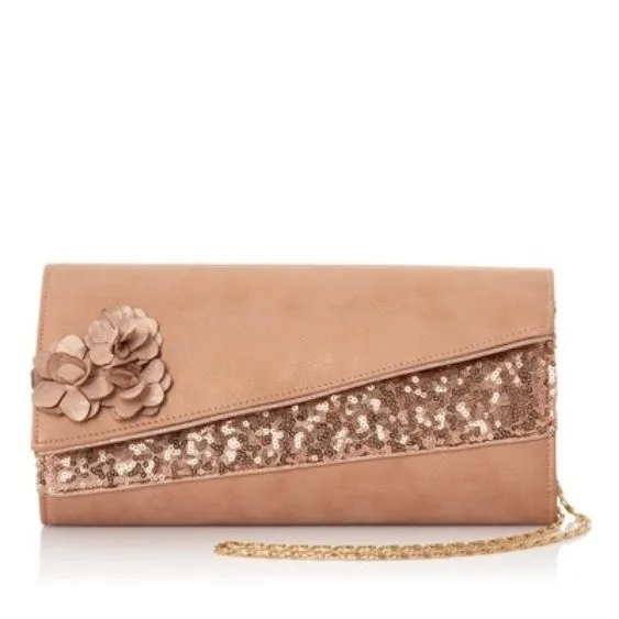 Ruby Shoo "Joanie" Stiletto Bar Shoe In Rose Gold