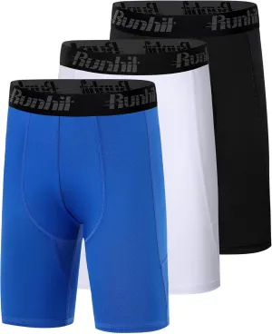 Runhit Youth Boys' Compression Shorts,Boys Performance Athletic Base Layers Underwear Sports Shorts