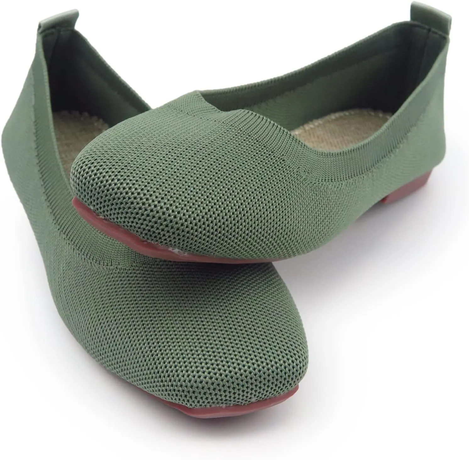 RVROVIC Women Flat Shoes Knitted Lightweight Slip-on Loafers Breathabel Soft Comfortable Ballet Flats