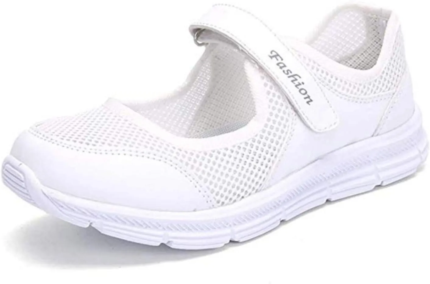 SAGUARO Women's Breathable Walking Shoes Ladies Fashion Mary Jane Sneakers Adjustable Working Nurse Shoes Lightweight Flats Roll I