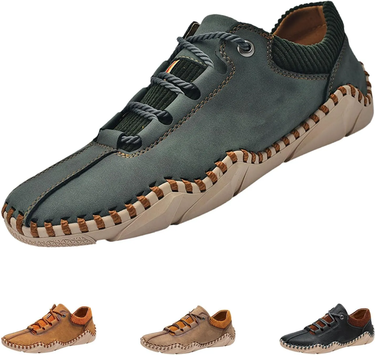 Salkined Mens Shoes, Casual Fashion Lace Up Slip On Sneakers, Leather Oxfords Work Shoe Sneaker for Men