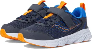 Saucony Wind 3.0 Alternative Closure (Little Big Kid) Sneaker, Navy/Peel, 13 X-Wide US Unisex