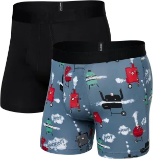 SAXX Underwear Co. Droptemp Cooling Cotton Boxer Brief Fly 2pk, Fashion