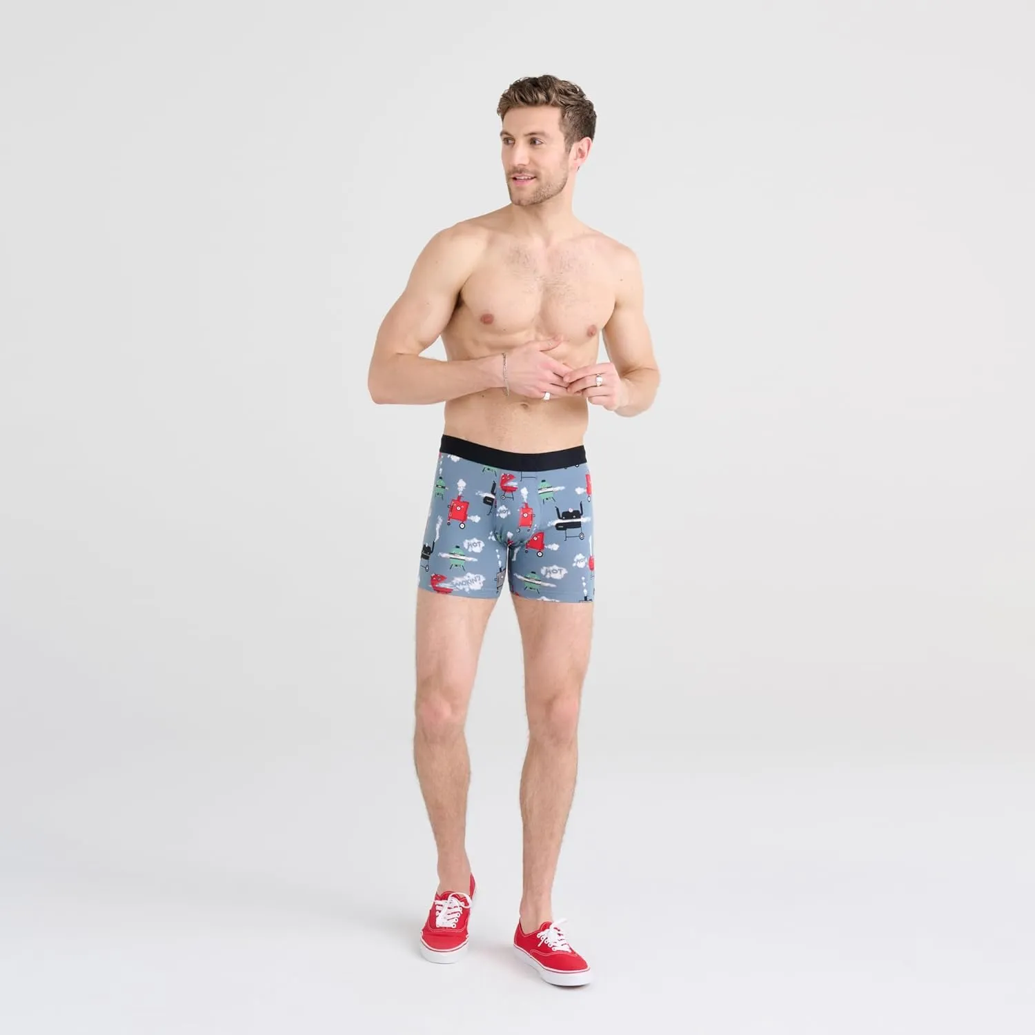 SAXX Underwear Co. Droptemp Cooling Cotton Boxer Brief Fly 2pk, Fashion
