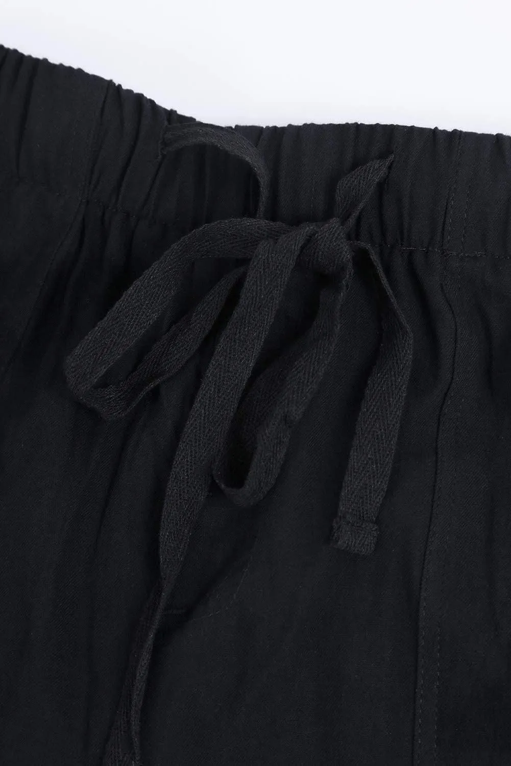 SESERAGI Womens Cotton Linen Shorts Soft Elastic Waist Summer Casual Short Pants