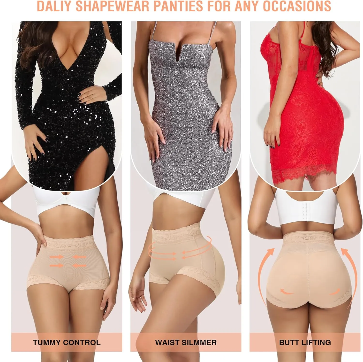 SHAPSHE Tummy Control Shapewear Shorts Fajas Colombianas Moldeadoras Compression Underwear Flat Tummy Butt Lifter Panties