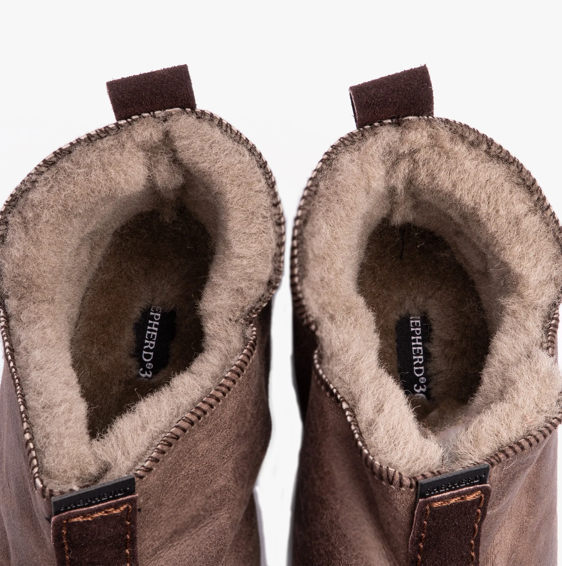 Shepherd LINA Womens Sheepskin Slipper Boots Oiled Antique