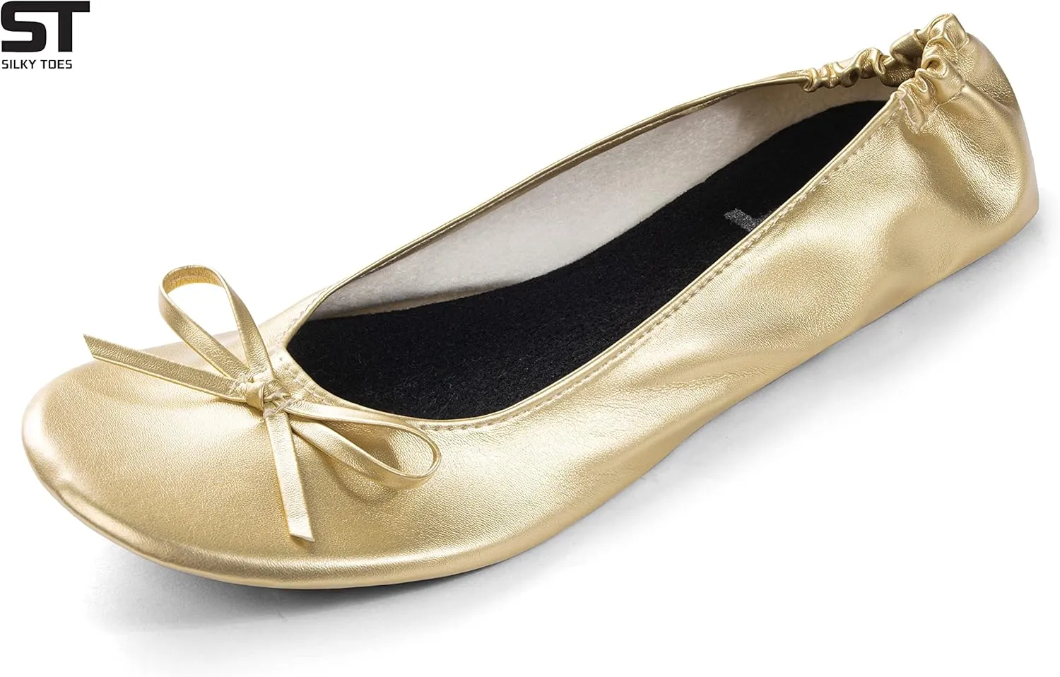 Silky Toes Foldable Flats for Women Purse Ballet Shoes Ballerina Slippers