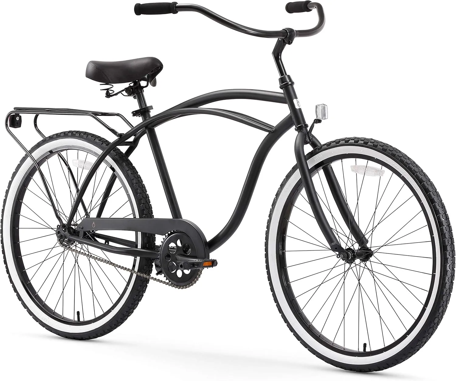 sixthreezero Around The Block Men's Beach Cruiser Bike, Hybrid Bicycle with Rear Rack