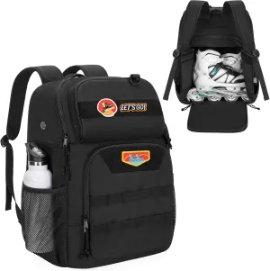 Skate Bag Fits Shoes Up to Us Mens 13, Roller Skate Backpack with Multi Accessory Pockets, Inline Skate Bag for Men And Women, Black