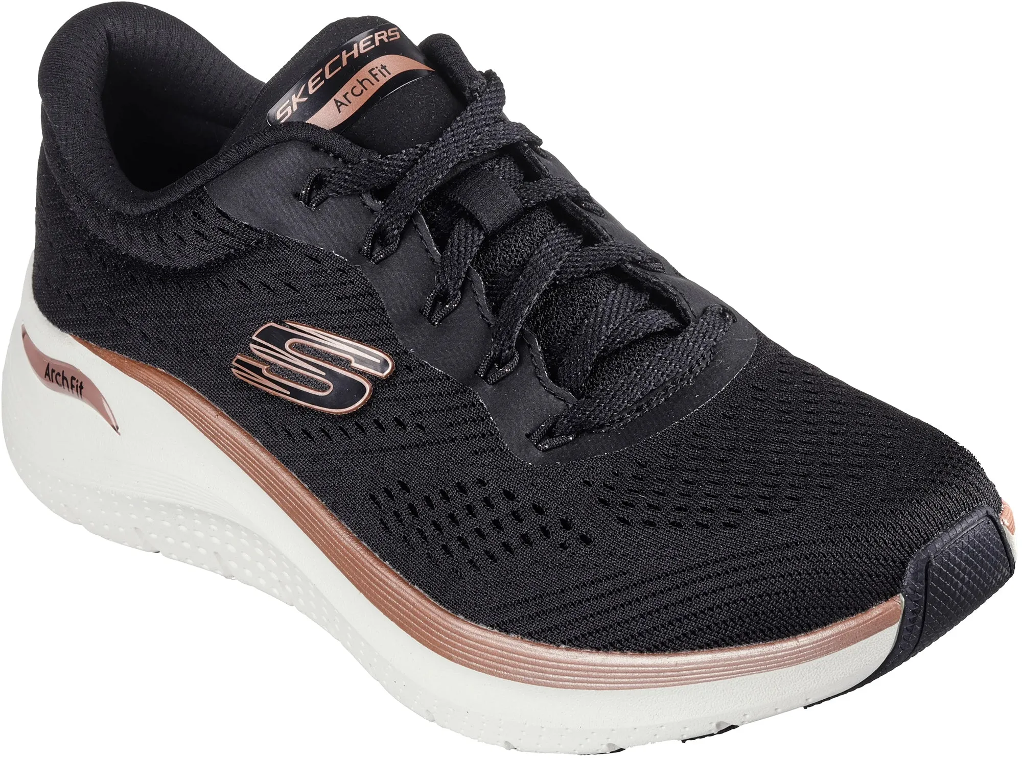 Skechers Arch Fit 2.0 Glow The Distance Womens Shoes - Black