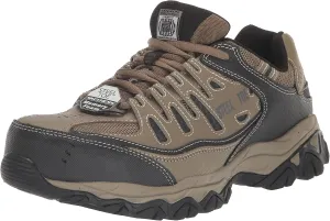Skechers Men's Cankton Steel Toe Construction Shoe – Electrical Hazard Rated, Memory Foam, Pebble/Black, 10.5