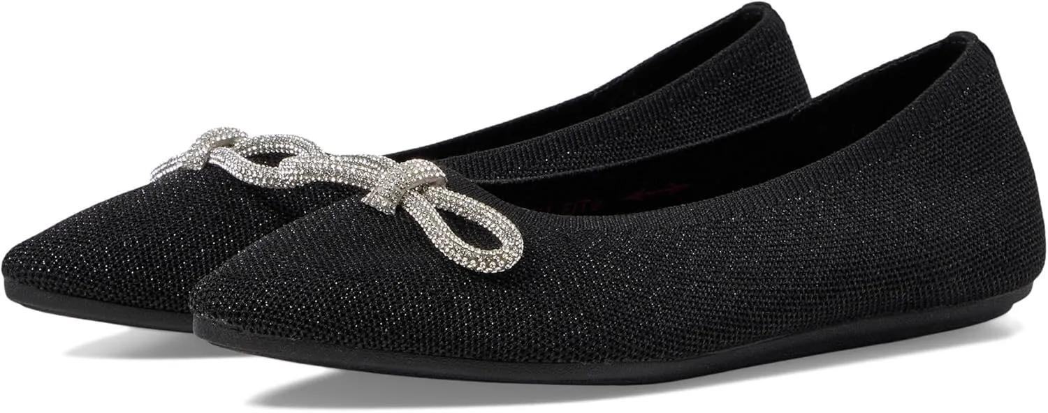 Skechers Modern Comfort Women's Women's Cleo Point-GLIZTY Haze Ballet Flat, Black, 5