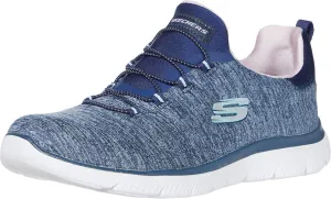 Skechers Women's Summits-Quick Getaway Sneaker, Navy/Purple/Light Blue, 9 Wide