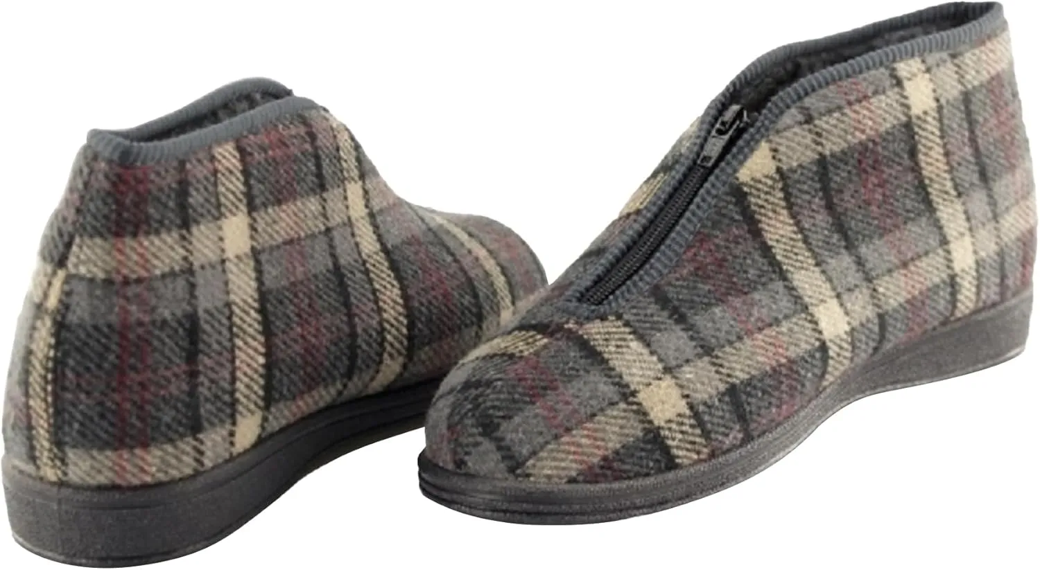 Sleepers Mens Jed II Thermal Zip Check Bootee Slippers
